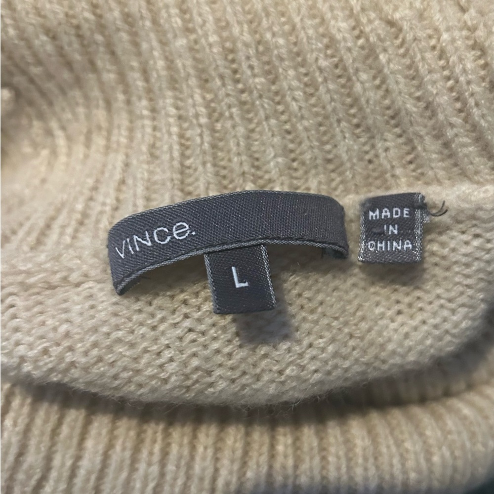 Vince Tan Wool/Camel Blend Turtleneck Size Large … - image 4